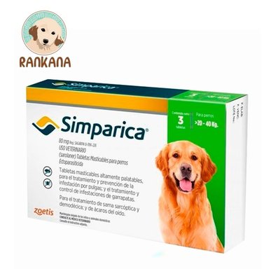 ANTIPULGAS PERRO SIMPARICA TABLETA 20 A 40 KG 3