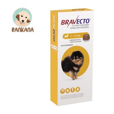 ANTIPULGAS PERRO BRAVECTO PASTILLA 2 A 4.5 KG - 1