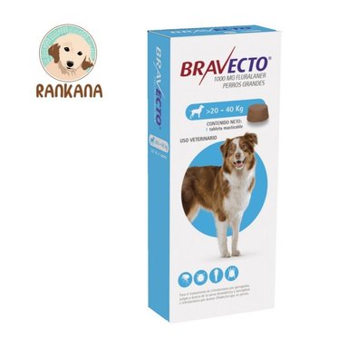 ANTIPULGAS PERRO BRAVECTO PASTILLA 20 A 40 KG - 1