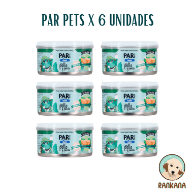 COMIDA HÚMEDA GATOS PAR PETS SABOR POLLO Y PAVITA X 160 GR / 6 UNIDADES