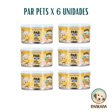 COMIDA HÚMEDA GATOS PAR PETS SABOR POLLO Y ARVEJA X 160 GR / 6 UNIDADES