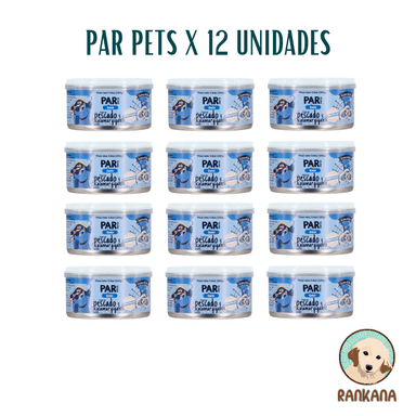COMIDA HÚMEDA GATOS PAR PETS SABOR PESCADO Y CALAMAR GIGANTE X 160 GR / 12 UNIDADES