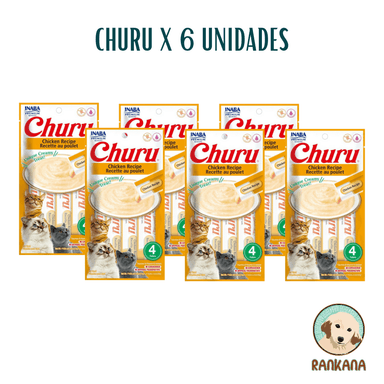 SNACKS GATOS CHURU SABOR POLLO SACHETS X 4 / 6 UNIDADES