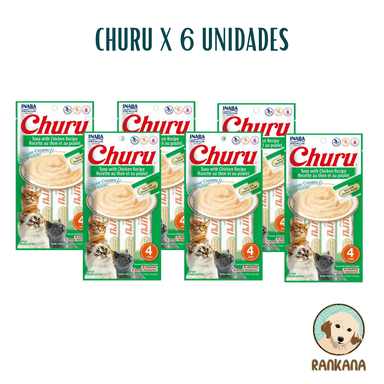 SNACKS GATOS CHURU SABOR ATUN Y POLLO SACHETS X 4 / 6 UNIDADES