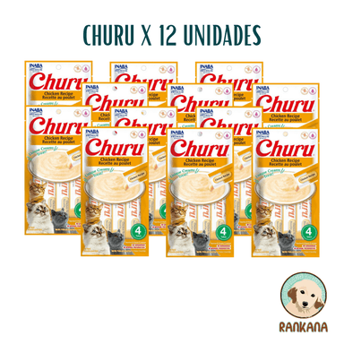 SNACKS GATOS CHURU SABOR POLLO SACHETS X 4 / 12 UNIDADES