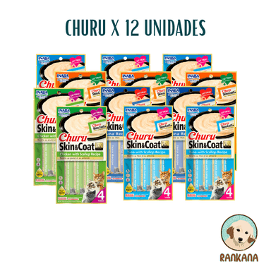 SNACKS GATOS CHURU SABOR VARIADO SACHETS SYC X 4 / 12 UNIDADES