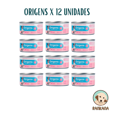 COMIDA PERROS ORIGENS SABOR SALMON, ARROZ Y VAINITAS MOUSSE X 85 GR / 12 UNIDADES