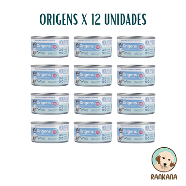 COMIDA PERROS ORIGENS SABOR RES, CAMARON Y ZANAHORIA MOUSSE X 85 GR / 12 UNIDADES