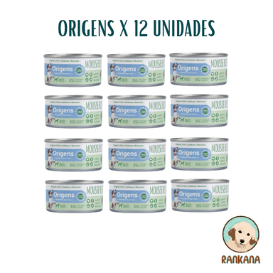 COMIDA PERROS ORIGENS SABOR POLLO, CALABAZA Y MANZANA MOUSSE X 85 GR / 12 UNIDADES