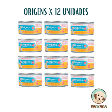 COMIDA PERROS CACHORROS ORIGENS SABOR CERDO, ARVEJA Y PIÑA MOUSSE X 85 GR / 12 UNIDADES