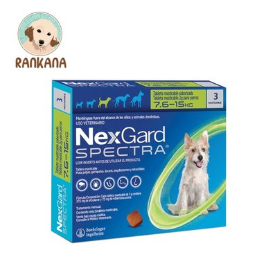 ANTIPULGAS PERRO NEXGARD TABLETA 7.6 A 15 KG 3 SPECTRA - 1