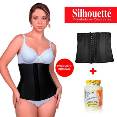 FAJA MUJER SILHOUETTE NEGRO CINTURILLA REDUCTOR ORIGINAL MÁS 1 LIPOCREAM