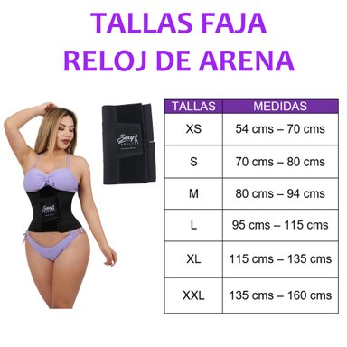 FAJA RELOJ DE ARENA MUJER SEXY SBELT NEGRO 5 VARILLAS REDUCE MEDIDAS - 3