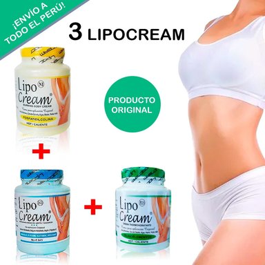 PACK CORPORAL X3 LIPOCREAM: 1 AMARILLO MÁS 1 VERDE MÁS 1 CELESTE 1500 GR