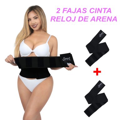 FAJA MUJER SEXY SBELT NEGRO CINTA INVISIBLE MOLDEADORA RELOJ DE ARENA PACK X 2