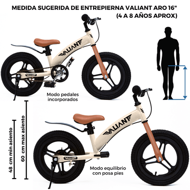 BICICLETA DE EQUILIBRIO ARO 16 3 EN 1 (4 A 8 AÑOS) BEIGE - 5