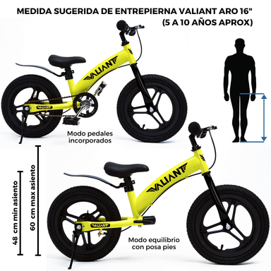BICICLETA DE EQUILIBRIO ARO 16 3 EN 1 (4 A 8 AÑOS) AMARILLA - 5