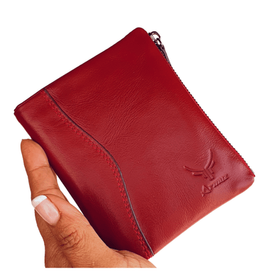 BILLETERA ARMUZ CUERO ROJO DE CON RFID MUJER BP812