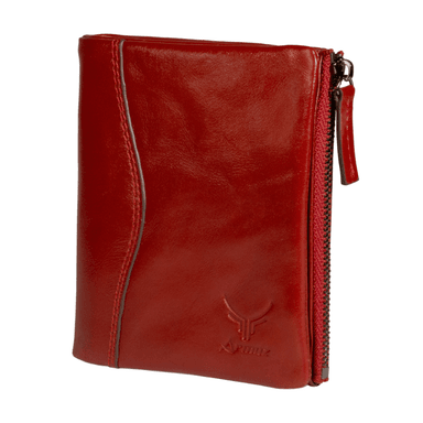 BILLETERA ARMUZ CUERO ROJO DE CON RFID MUJER BP812 - 3