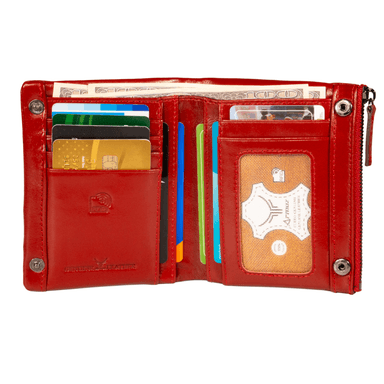 BILLETERA ARMUZ CUERO ROJO DE CON RFID MUJER BP812 - 4