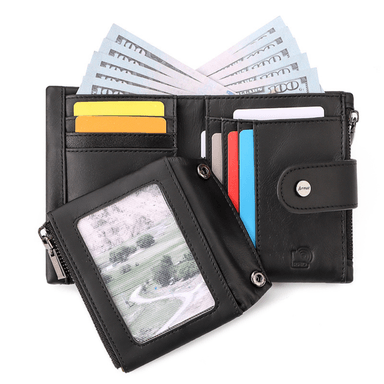 BILLETERA DE CUERO VACUNO CON RFID. HOMBRE AR003 NEGRO - 3