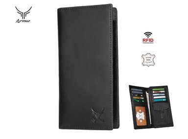 BILLETERA DE CUERO VACUNO. CON PROTECCIÓN  RFID. HOMBRE AR001