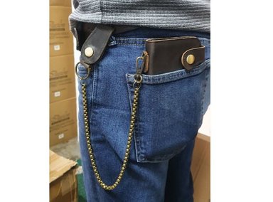 BILLETERA ARMUZ CUERO CAFÉ CON PROTECCIÓN RFID HOMBRE 8810 - 5