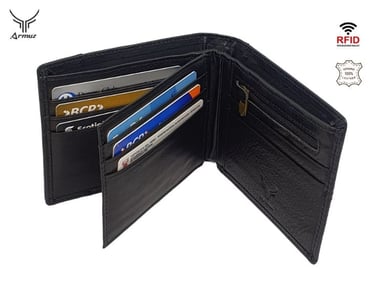 BILLETERA DE CUERO VACUNO CON PROTECCIÓN RFID. HOMBRE CÓD. 8064 - 2