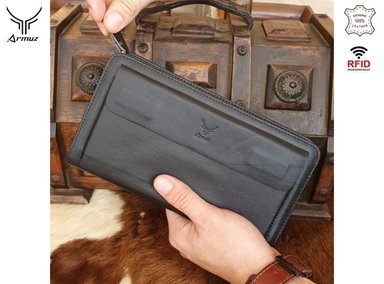 BILLETERA DE CUERO VACUNO. ARMUZ CON PROTECCIÓN RFID. HOMBRE 9069 - 5