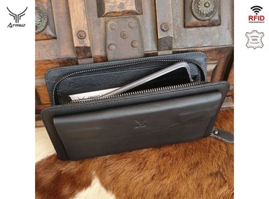 BILLETERA DE CUERO VACUNO. ARMUZ CON PROTECCIÓN RFID. HOMBRE 9069 - 6