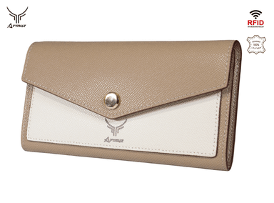 BILLETERA DE CUERO VACUNO. CON PROTECCIÓN  RFID. MUJER W837