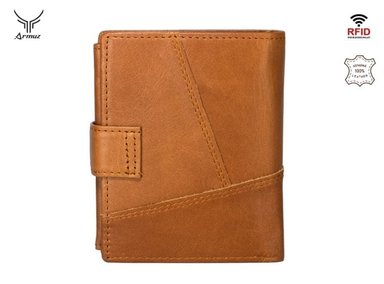 BILLETERA ARMUZ KA0061 CUERO CAMEL VACUNO CON PROTECCIÓN RFID COD - 2