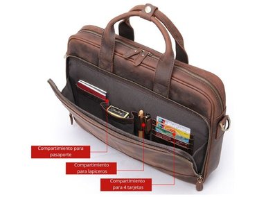 MALETÍN DE CUERO VACUNO DE ALTA GAMA MODELO HARRISON 8368 (LAPTOP 14') - 6