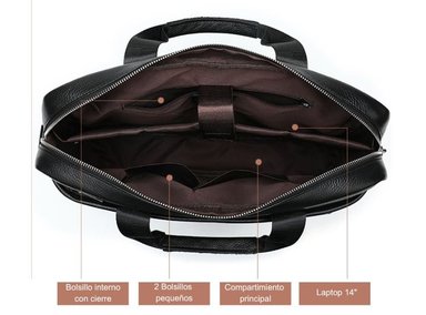 MALETÍN DE CUERO VACUNO MODELO ODISEO 1115 (LAPTOP 14') - 2