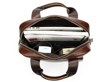 MORRAL ARMUZ CUERO CAFÉ VACUNO 8579 . LAPTOP 13' - 2