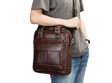 MORRAL ARMUZ CUERO CAFÉ VACUNO 8579 . LAPTOP 13' - 6