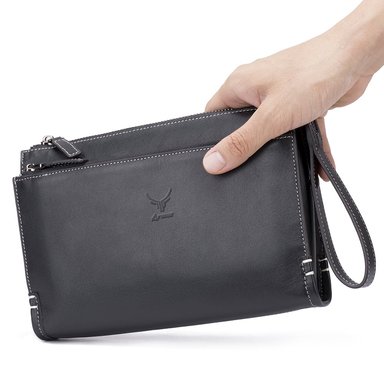 BILLETERA ARMUZ 3006 CUERO NEGRO ORGANIZADOR CLUTCH