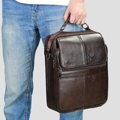 MORRAL DE CUERO VACUNO 6172 (CAPACIDAD LAPTOP 13')