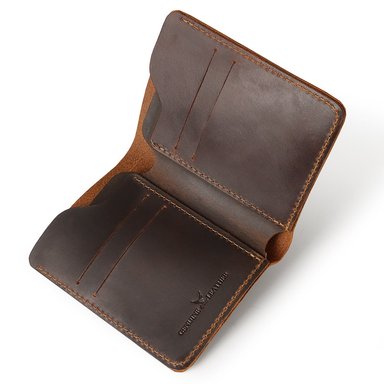BILLETERA ARMUZ CUERO CAFÉ BP795 ESTILO VINTAGE - 2