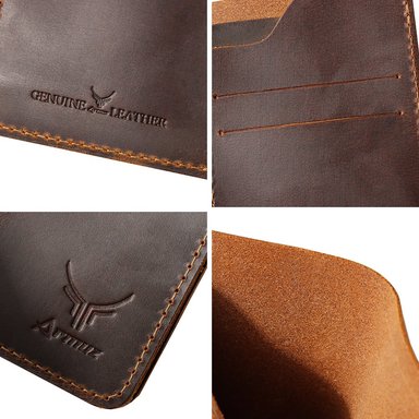 BILLETERA ARMUZ CUERO CAFÉ BP795 ESTILO VINTAGE - 4