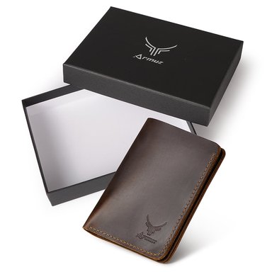 BILLETERA ARMUZ CUERO CAFÉ BP795 ESTILO VINTAGE - 5