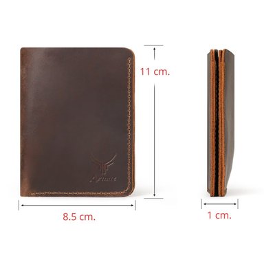 BILLETERA ARMUZ CUERO CAFÉ BP795 ESTILO VINTAGE - 6