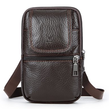 PORTA CELULAR DE CUERO VACUNO 7488 CAFÉ