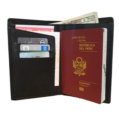 PORTA PASAPORTE DE CUERO VACUNO 8989 CON RFID