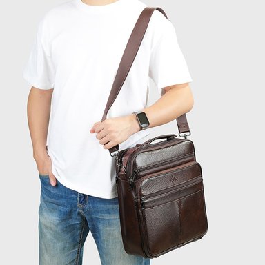 MORRAL DE CUERO VACUNO DE AMPLIA CAPACIDAD (LAPTOP 13') ALDEBARÁN 6173