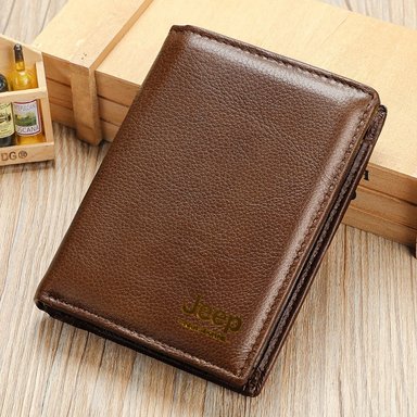 BILLETERA JK DE CUERO VACUNO 1153 DE TRES CUERPOS