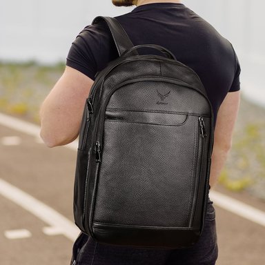 MOCHILA DE CUERO VACUNO -RIGEL- MH655 PARA LAPTOP 14'