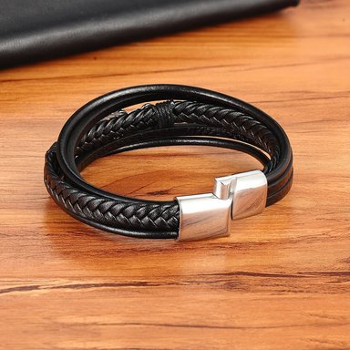 PULSERA DE CUERO HOJA - 3