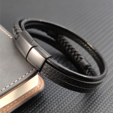 PULSERA DE CUERO HOJA - 5