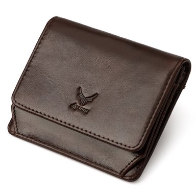 MONEDERO Y TARJETERO DE CUERO VACUNO AR04 CAFÉ CON RFID